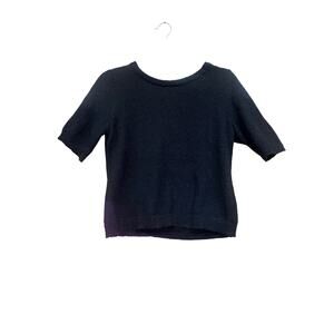 Melrose & Market Black Short Sleeve Knit Sweater Size M